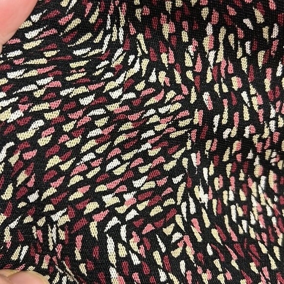 MOTHERHOOD Size Large Midi Dress Wrap Lined Black White Pink Stretch Ruched - Picture 4 of 8